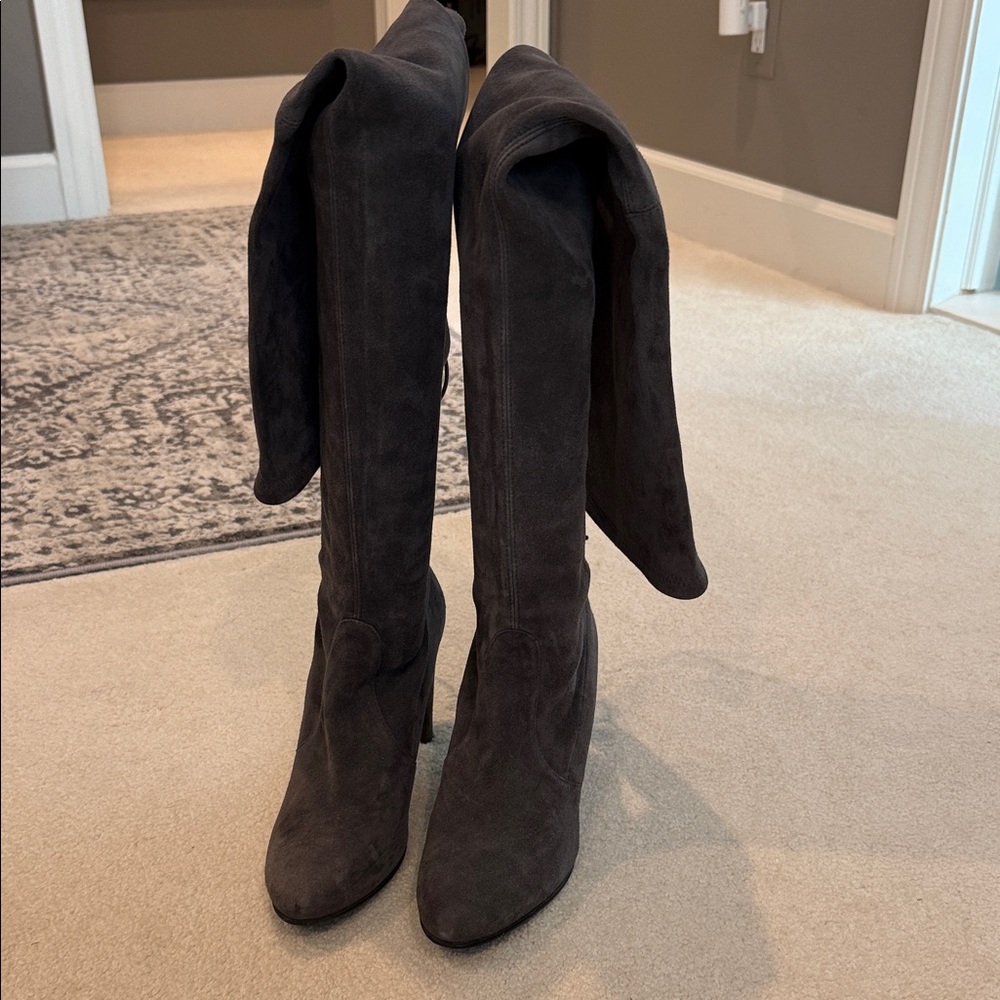 Gorgeous Stuart Weitzman Overland Over-the-Knee Gray Boots